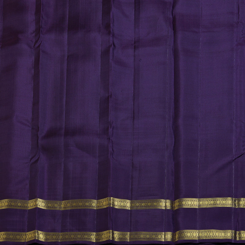 Hayagrivas Soft Beige Handloom Kanjivaram Silk Saree with Retta Pet Blue Border BBD1273K1-7