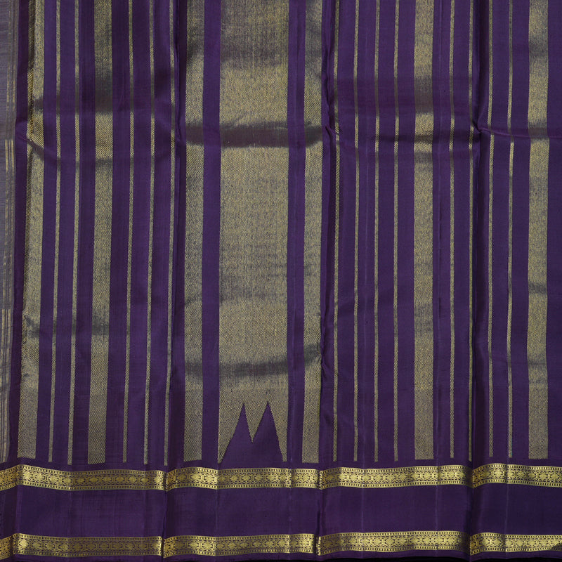 Hayagrivas Soft Beige Handloom Kanjivaram Silk Saree with Retta Pet Blue Border BBD1273K1-7