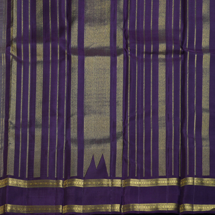 Hayagrivas Soft Beige Handloom Kanjivaram Silk Saree with Retta Pet Blue Border BBD1273K1-7
