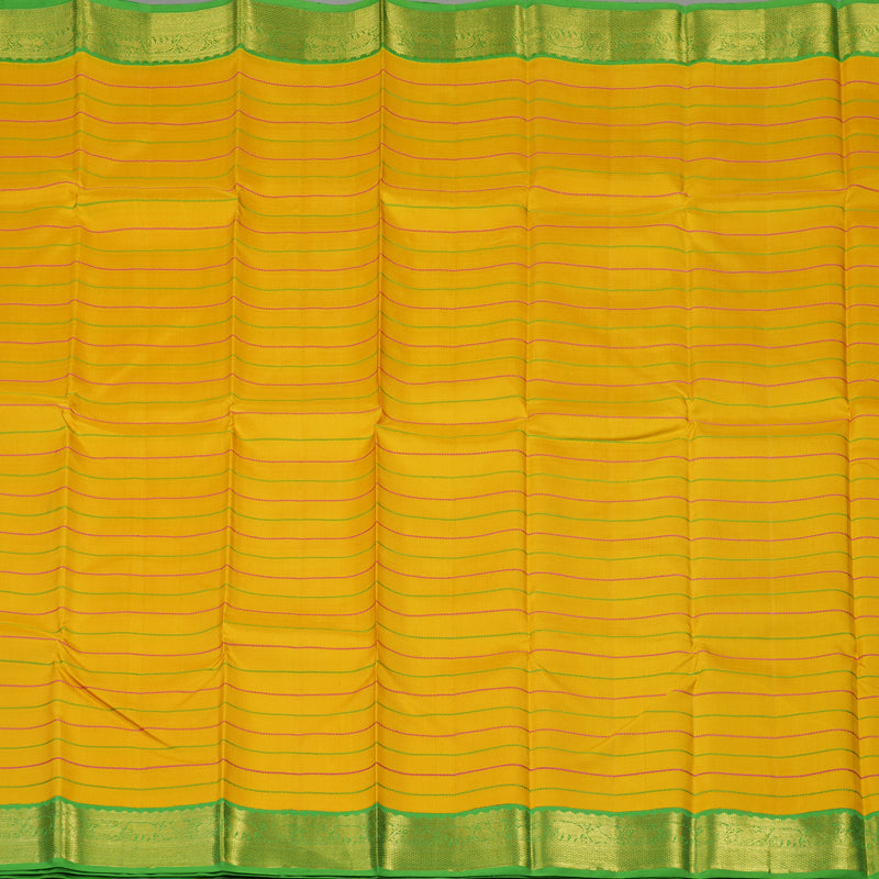 Hayagrivas Handloom Yellow Kanjivaram Silk Saree with Parrot Green Border BBD1277K1-2