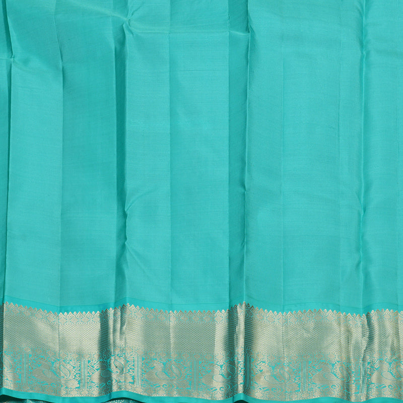 Hayagrivas Rose Pink Handloom Kanjivaram Silk Saree with Sea Blue Border BBD1283K2-1