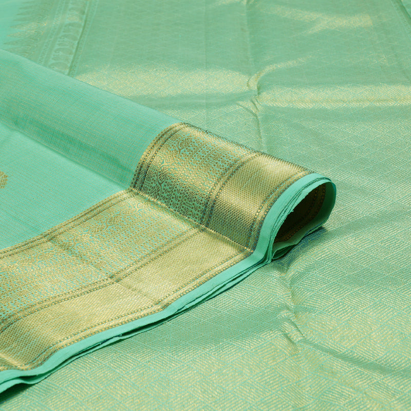 Hayagrivas Light Sea Green Handloom Kanjivaram Silk Saree BBD1284K1-1