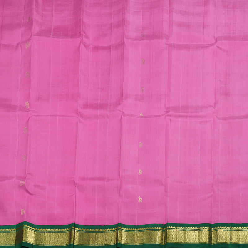 Hayagrivas Rose Pink Handloom Kanjivaram Silk Saree with Bottle Green Border BBD1286K3-15