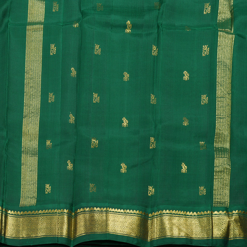 Hayagrivas Rose Pink Handloom Kanjivaram Silk Saree with Bottle Green Border BBD1286K3-15