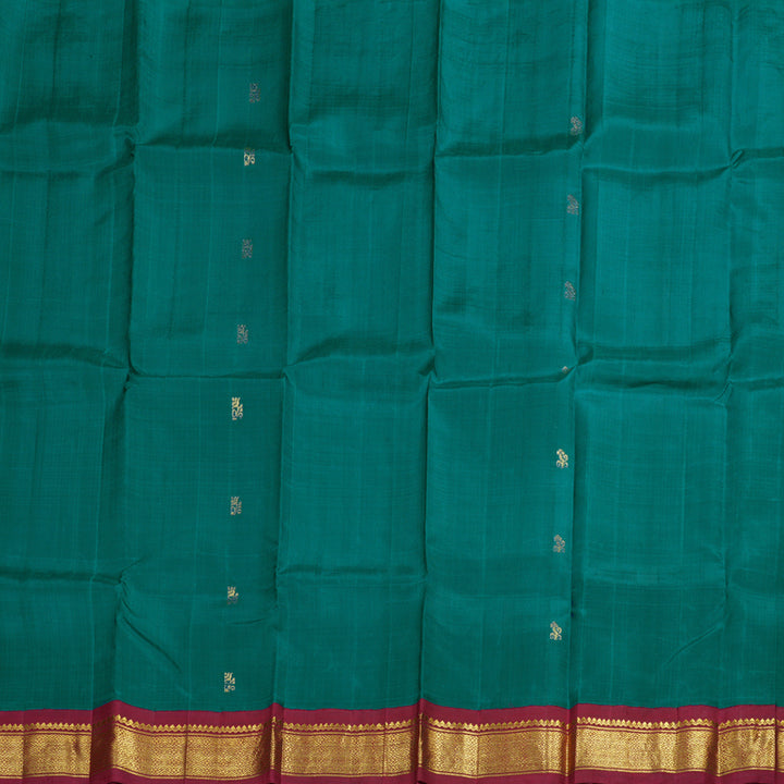 Hayagrivas Rama Green Handloom Kanjivaram Silk Saree with Maroon Border BBD1286K3-20