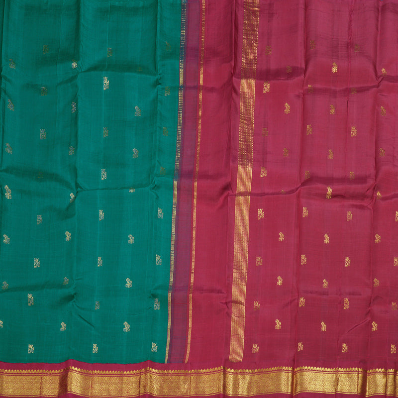 Hayagrivas Rama Green Handloom Kanjivaram Silk Saree with Maroon Border BBD1286K3-20