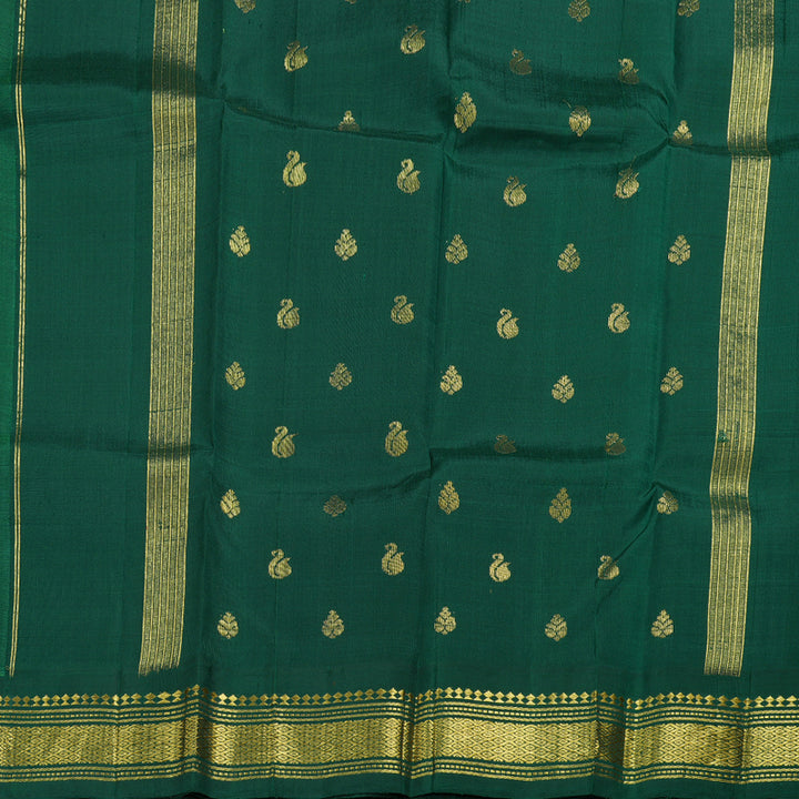 Hayagrivas Parrot Green Handloom Kanjivaram Silk Saree with Bottle Green Border BBD1286K3-21