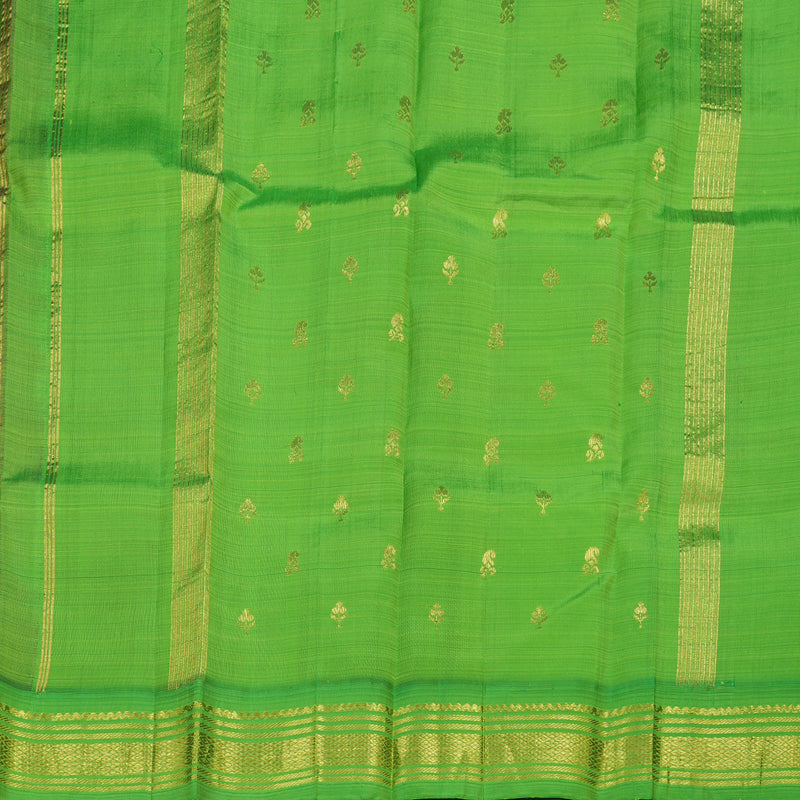Hayagrivas Exquisite Dark Blue Handloom Kanjivaram Silk Saree with Light Green Border BBD1286K3-35