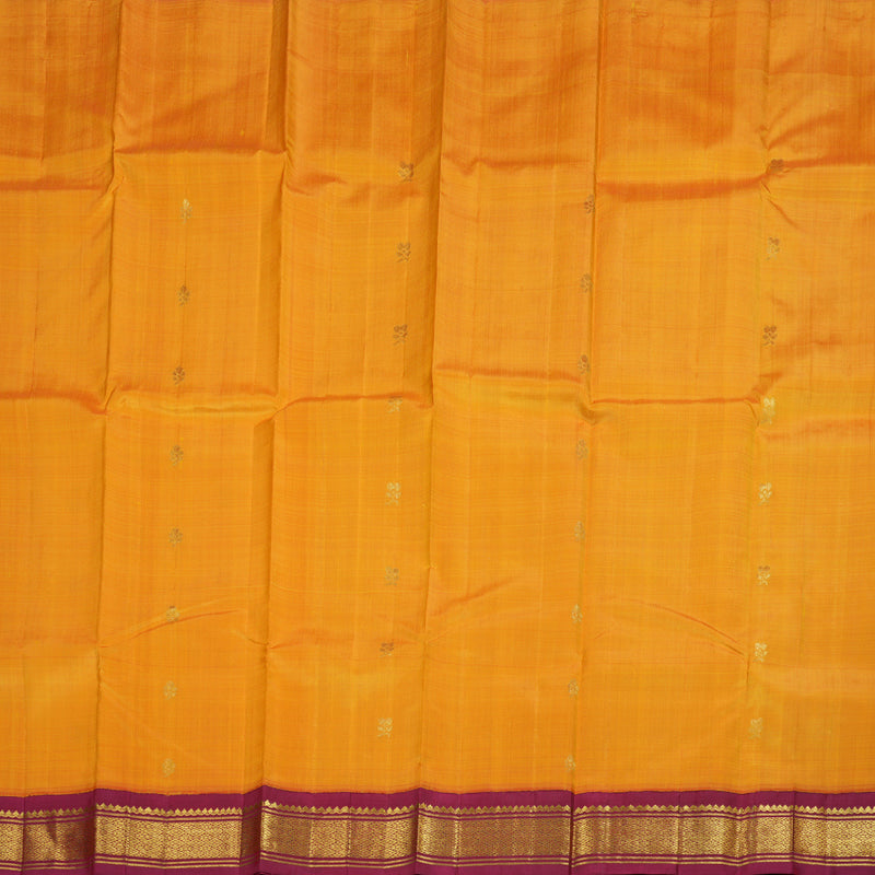 Hayagrivas Mango Yellow Handloom Kanjivaram Silk Saree with Maroon Border BBD1286K3-34