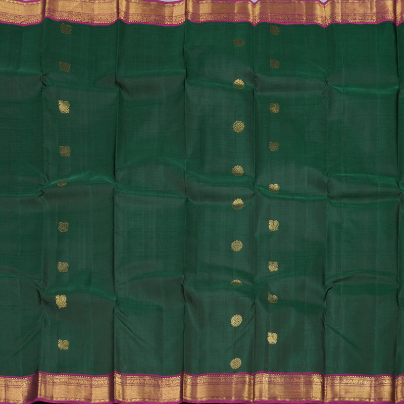 Hayagrivas Handloom Kanjivaram Silk Saree in Refreshing Bottle Green BBD1294L1-5