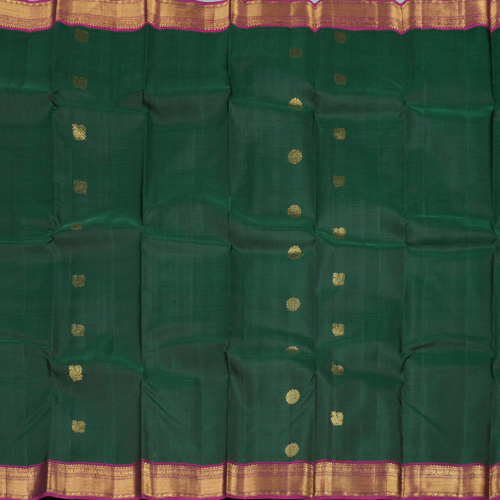 Hayagrivas Handloom Kanjivaram Silk Saree in Refreshing Bottle Green BBD1294L1-5