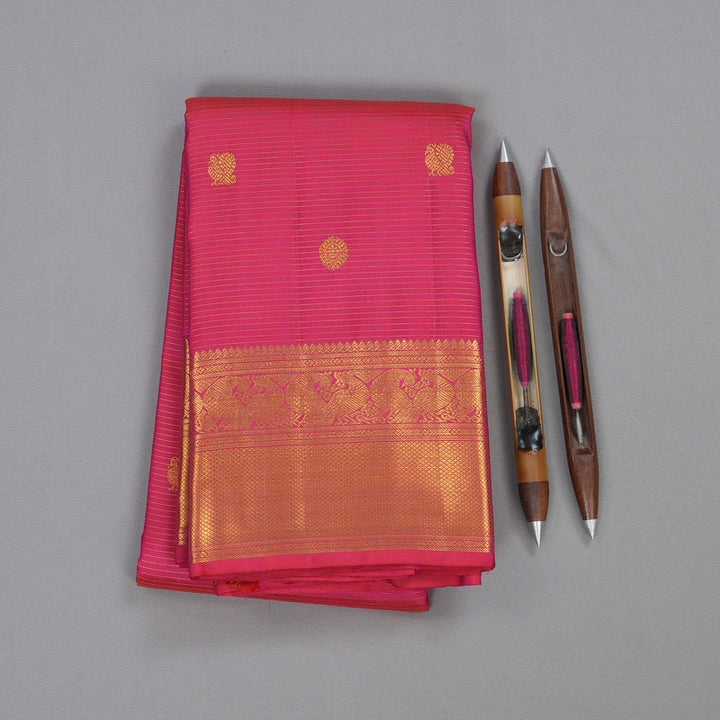 Hayagrivas Reddish Pink Handloom Kanjivaram Silk Saree BBD1294L4-1