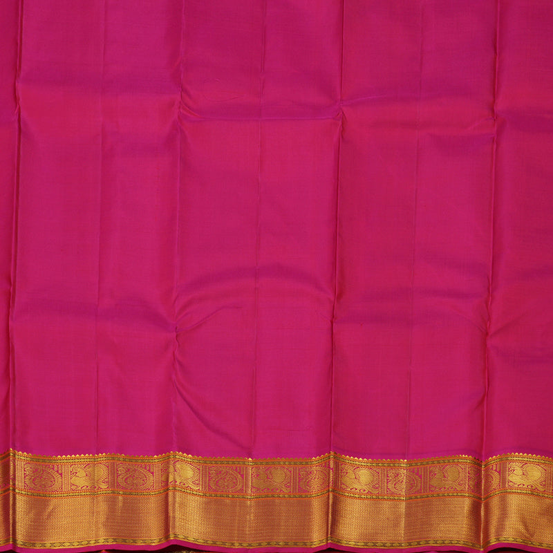 Hayagrivas Bottle Green Handloom Kanjivaram Silk Saree with Reddish Pink Border BBD1294L6-3