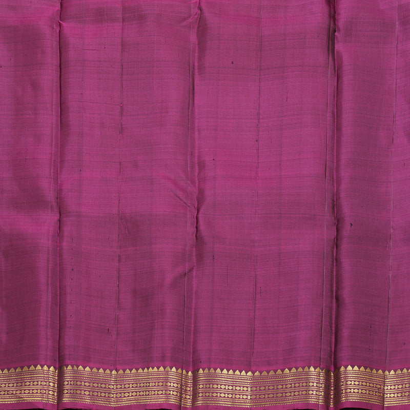 Hayagrivas Bottle Green Handloom Kanjivaram Silk Saree with Purple Border BBD1295L1-1
