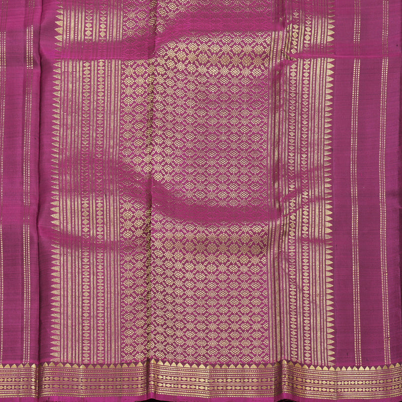 Hayagrivas Bottle Green Handloom Kanjivaram Silk Saree with Purple Border BBD1295L1-1