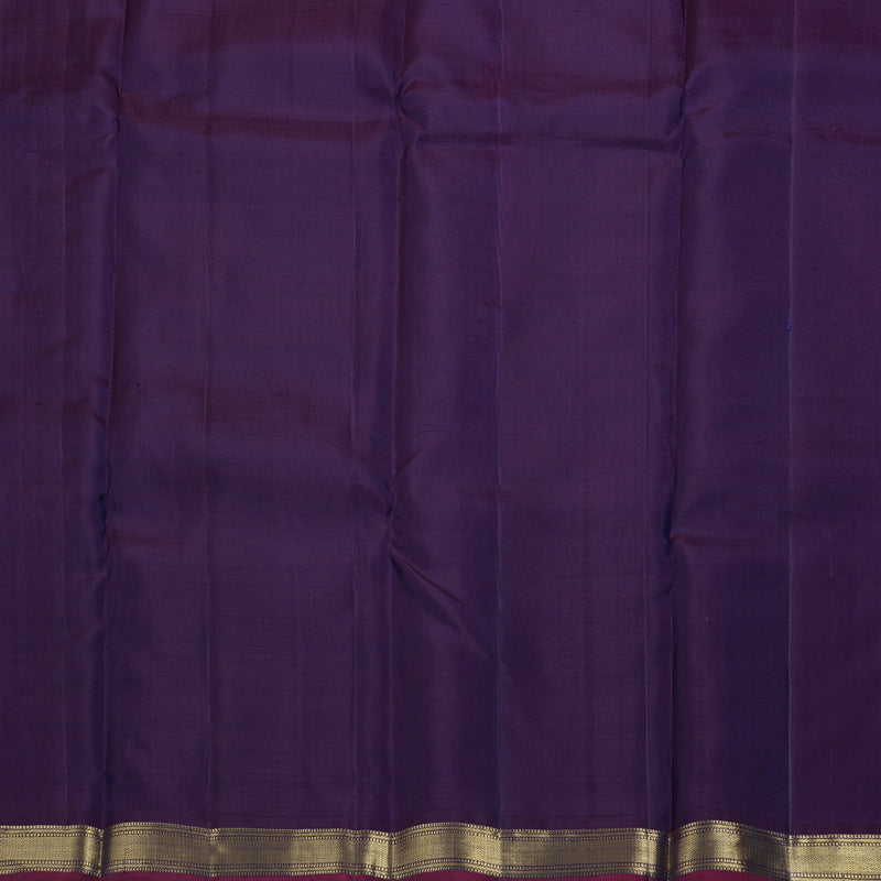 Hayagrivas Dark Blue Handloom Kanjivaram Silk Saree with Dark Purple Border BBD1295L1-4