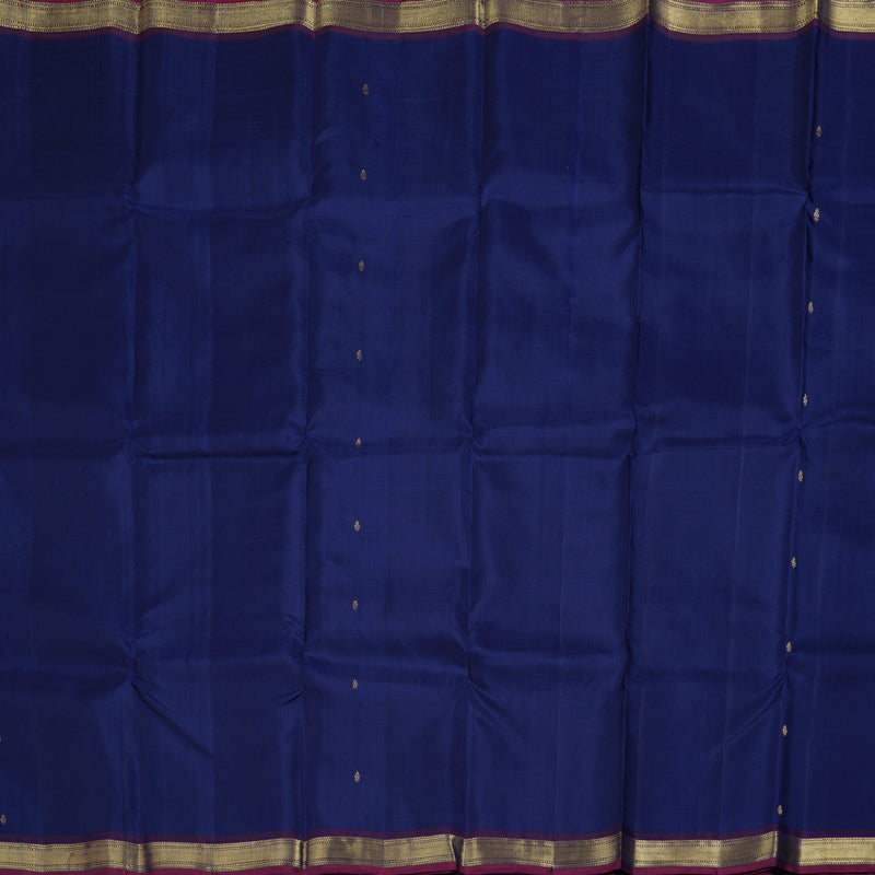 Hayagrivas Dark Blue Handloom Kanjivaram Silk Saree with Dark Purple Border BBD1295L1-4