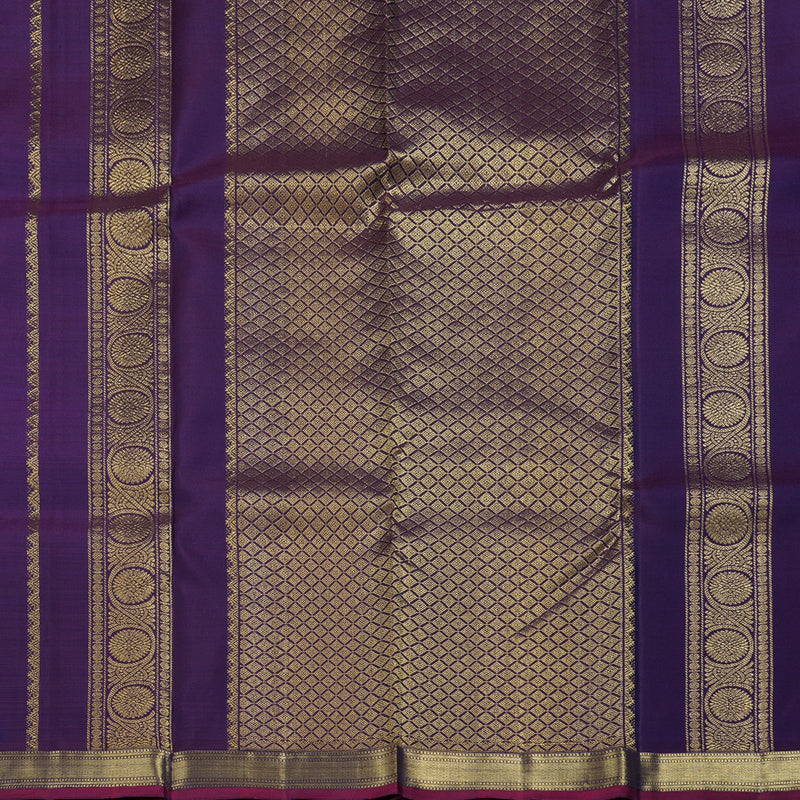 Hayagrivas Dark Blue Handloom Kanjivaram Silk Saree with Dark Purple Border BBD1295L1-4