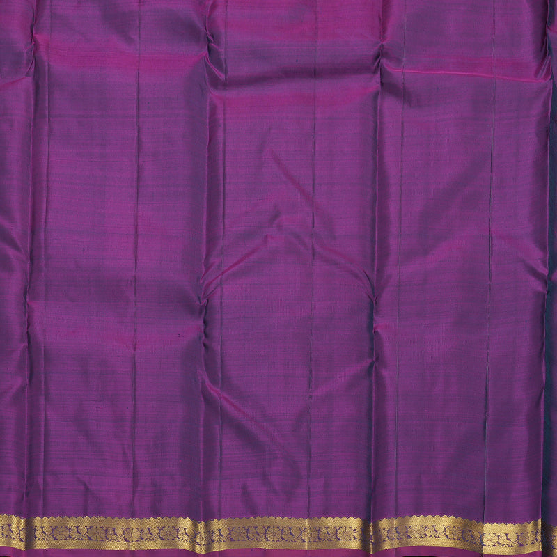 Hayagrivas Peacock Blue Handloom Kanjivaram Silk Saree with Purple Border BBD1295L1-6