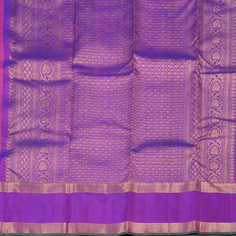 Hayagrivas Calming Pink Handloom Kanjivaram Silk Saree with Purple Border BBD1295L5-1