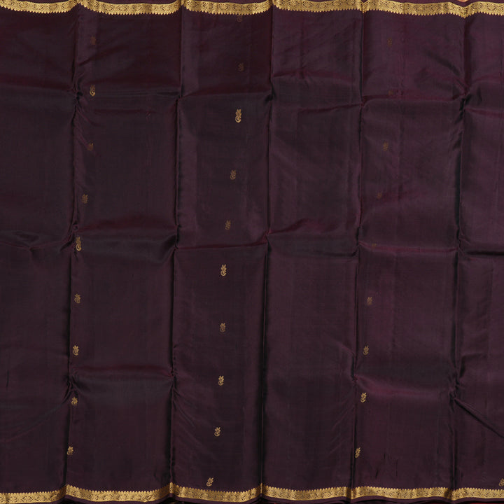 Hayagrivas Dark Brown Handloom Kanjivaram Silk Saree BBD1296L1-6