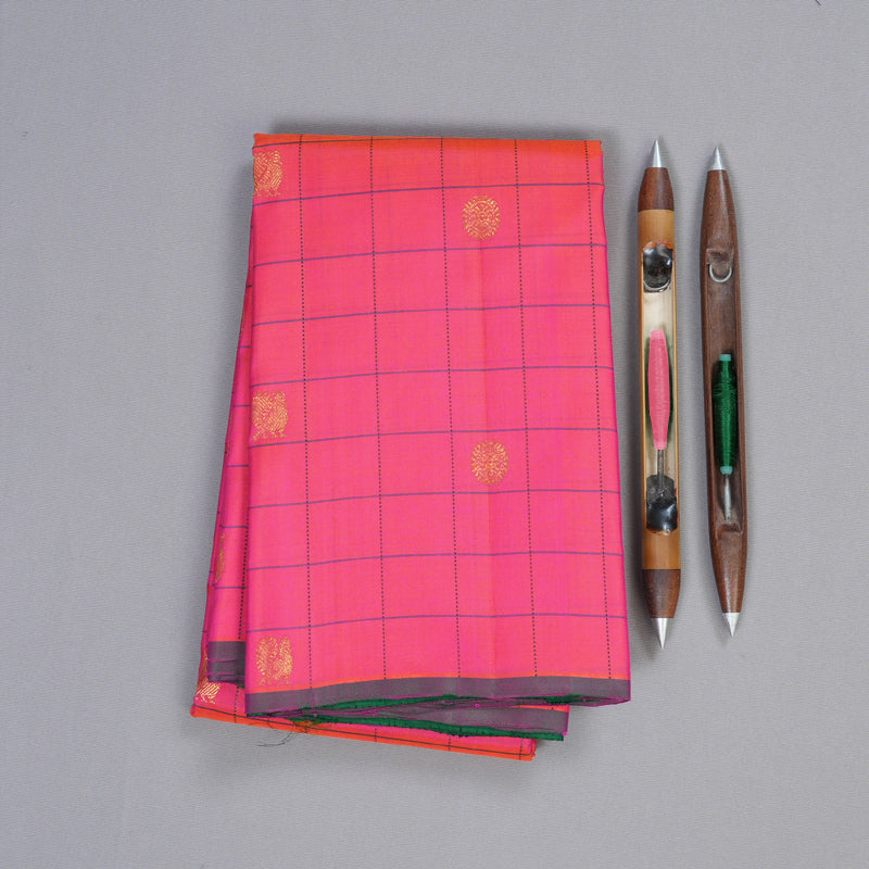 Hayagrivas Orangish Pink Handloom Kanjivaram Silk Saree BBD1298L2-2