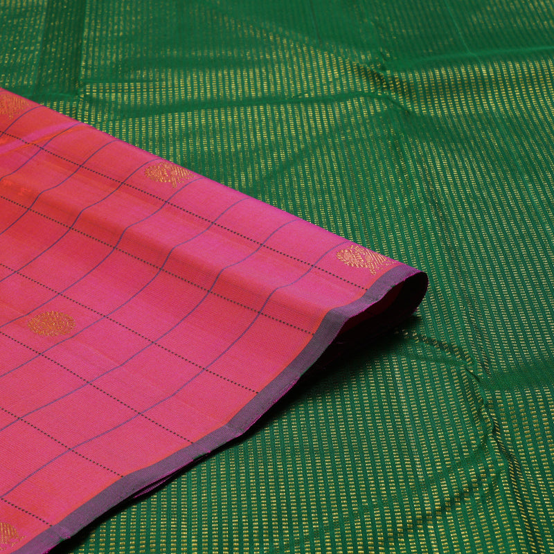 Hayagrivas Orangish Pink Handloom Kanjivaram Silk Saree BBD1298L2-2