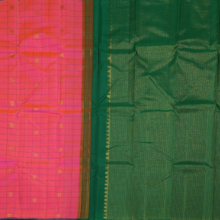 Hayagrivas Orangish Pink Handloom Kanjivaram Silk Saree BBD1298L2-2
