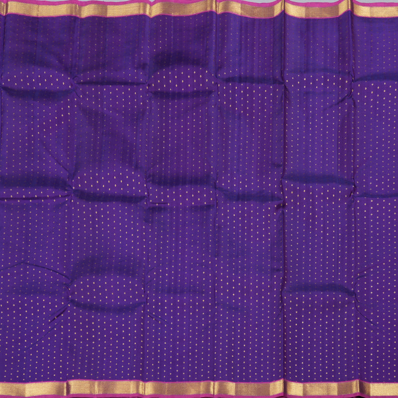 Hayagrivas Blue Handloom Kanjivaram Silk Saree with Purple Border BBD1298L3-1
