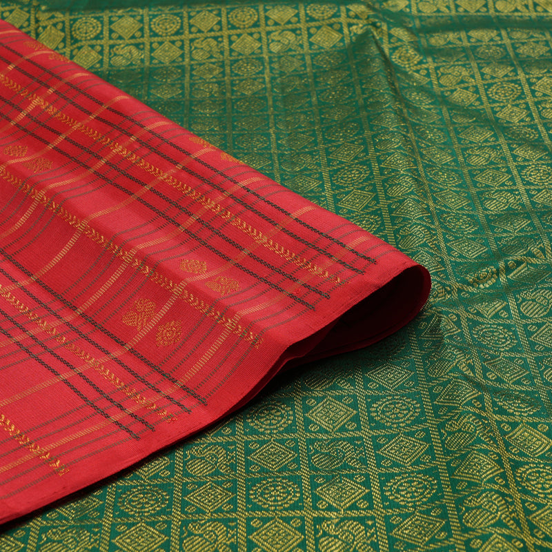 Hayagrivas Red Handloom Kanjivaram Silk Saree BBD1298L7-7