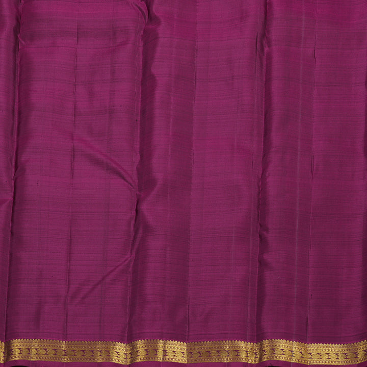 Hayagrivas Dark Green Handloom Kanjivaram Silk Saree with Purple Border BBD1299L16-1