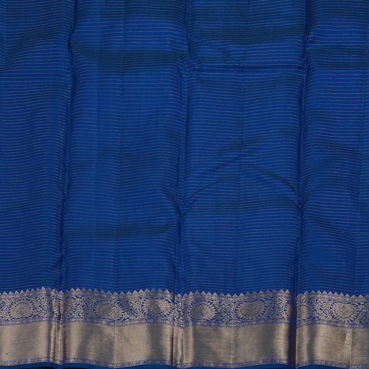 Hayagrivas Peacock Blue Handloom Kanjivaram Silk Saree with Peacock Blue Border BBD1299L2-2