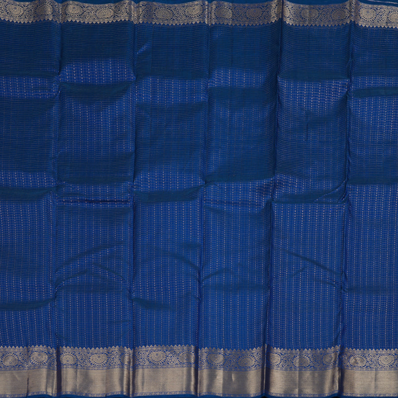 Hayagrivas Peacock Blue Handloom Kanjivaram Silk Saree with Peacock Blue Border BBD1299L2-2