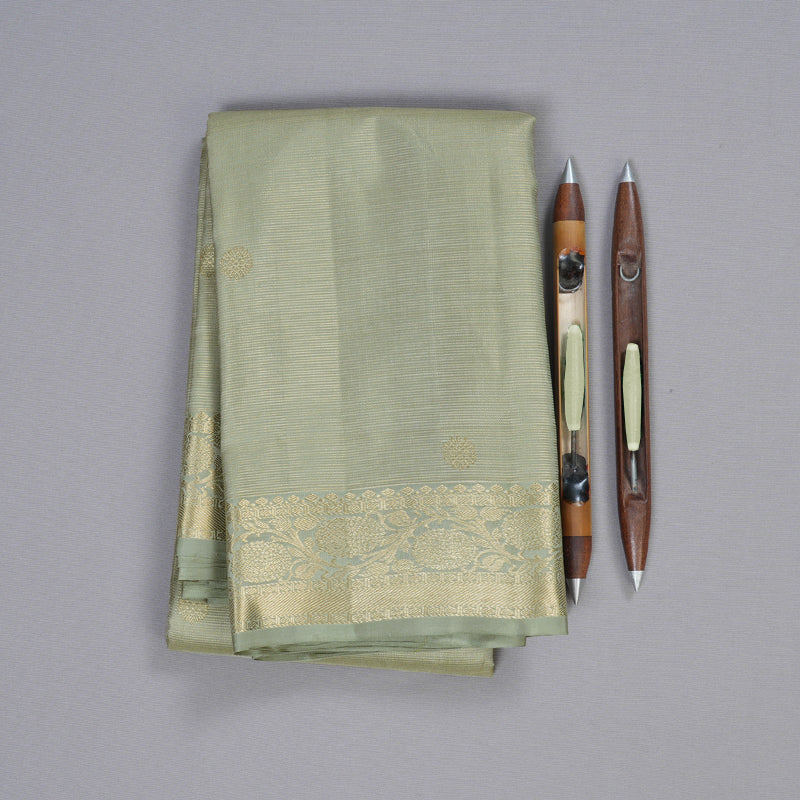 Hayagrivas Pastel Green Handloom Kanjivaram Silk Saree with Pastel Border BBD1299L22-1