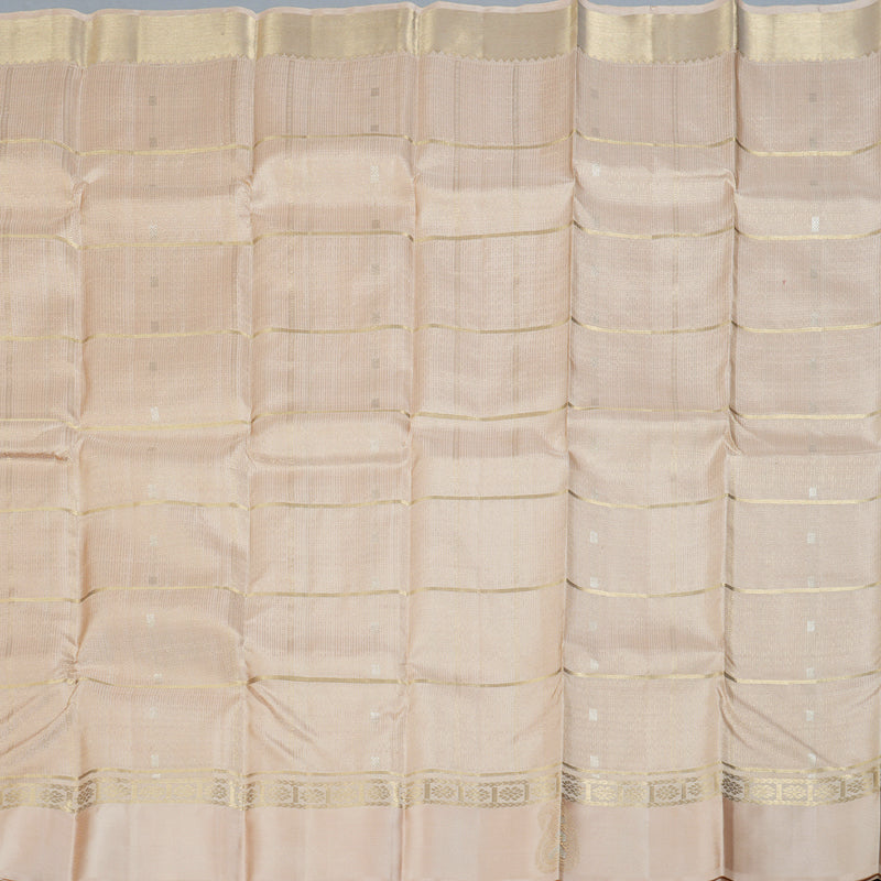 Hayagrivas Sandal Beige Handloom Kanjivaram Silk Saree with Pastel Border BBD1299L24-2