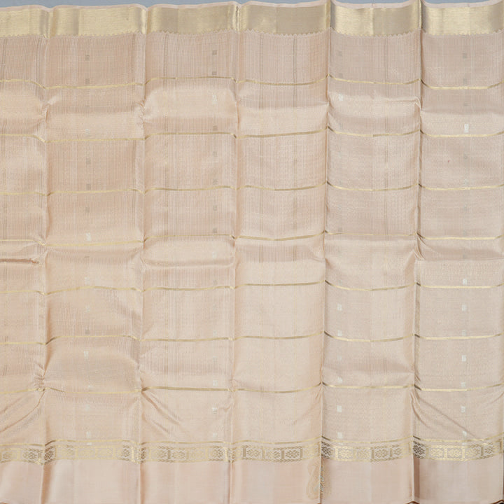 Hayagrivas Sandal Beige Handloom Kanjivaram Silk Saree with Pastel Border BBD1299L24-2