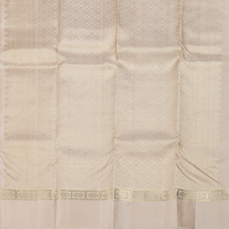 Hayagrivas Sandal Beige Handloom Kanjivaram Silk Saree with Pastel Border BBD1299L24-2