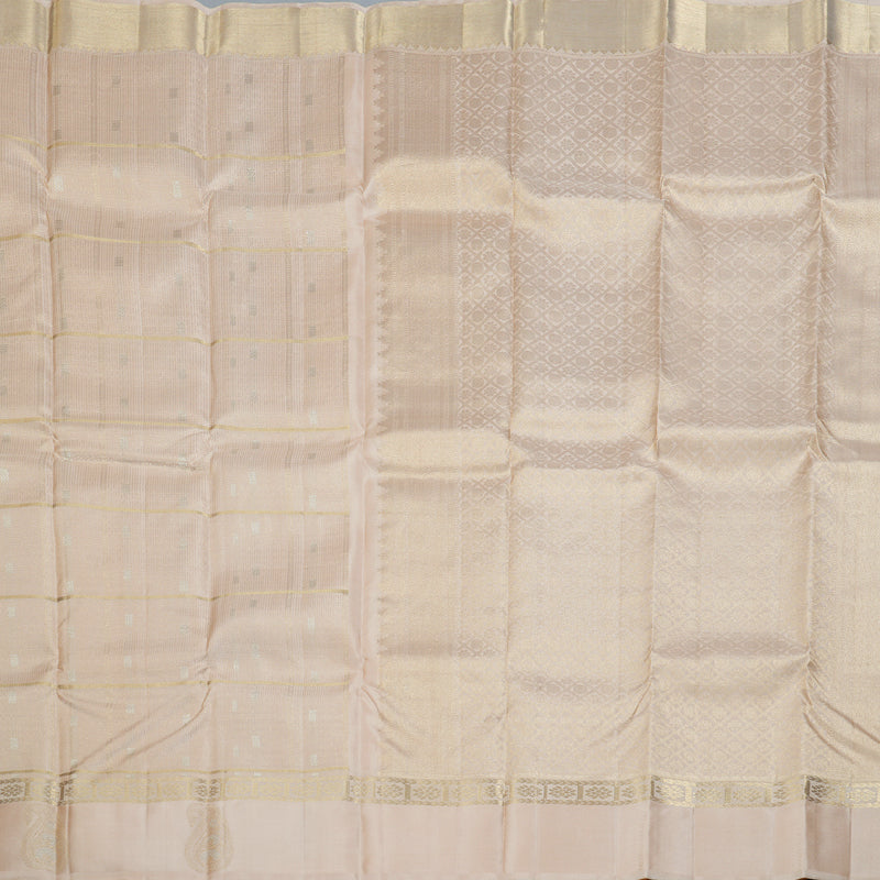 Hayagrivas Sandal Beige Handloom Kanjivaram Silk Saree with Pastel Border BBD1299L24-2