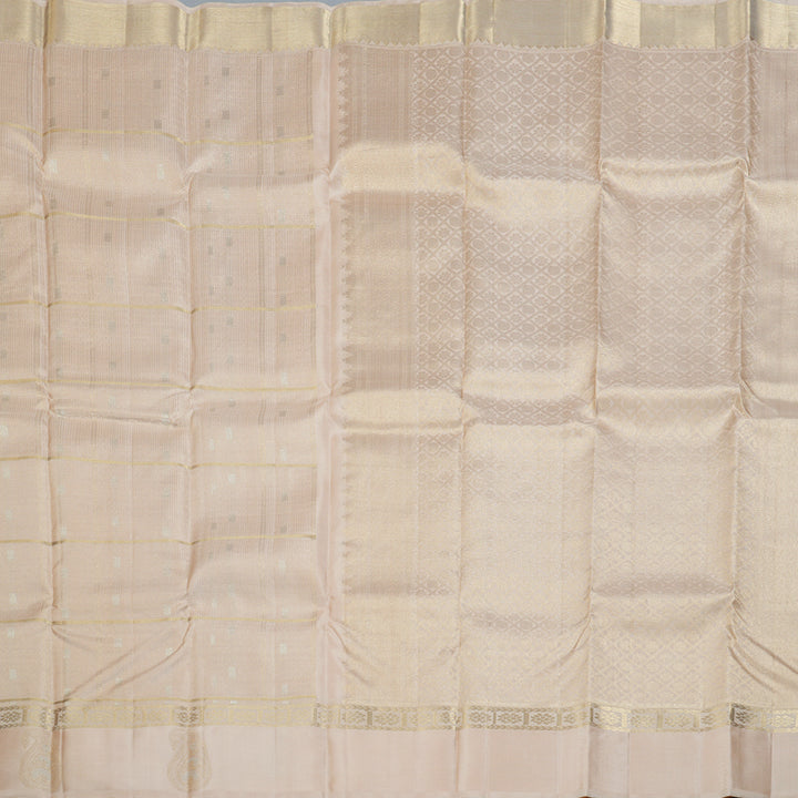 Hayagrivas Sandal Beige Handloom Kanjivaram Silk Saree with Pastel Border BBD1299L24-2