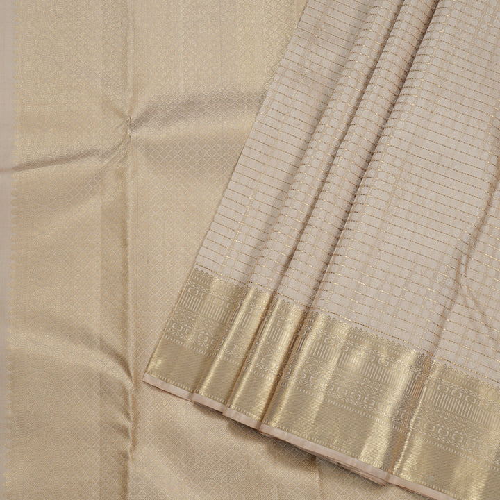 Hayagrivas Sandal Beige Handloom Kanjivaram Silk Saree BBD1299L26-1