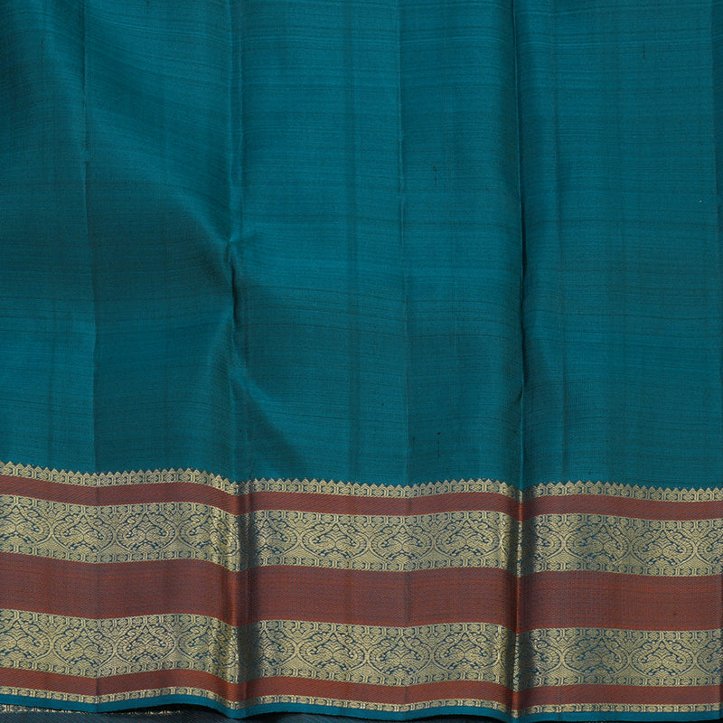 Hayagrivas Handloom Deep Violet Kanjivaram Silk Saree with Deep Teal Border BBD1299L4-2