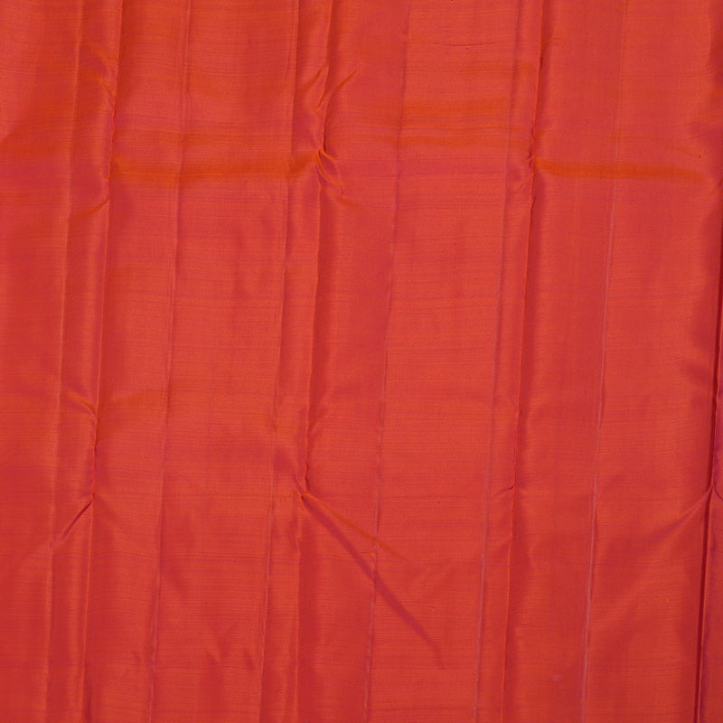 Hayagrivas Silver Grey Handloom Kanjivaram Silk Saree with Orangish Pink Border BBD1299L8-2