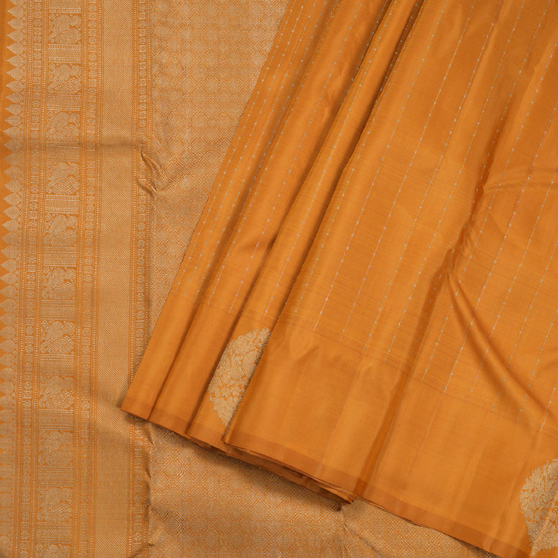 Hayagrivas Mustard Handloom Kanjivaram Silk Saree BBD1299L9-1