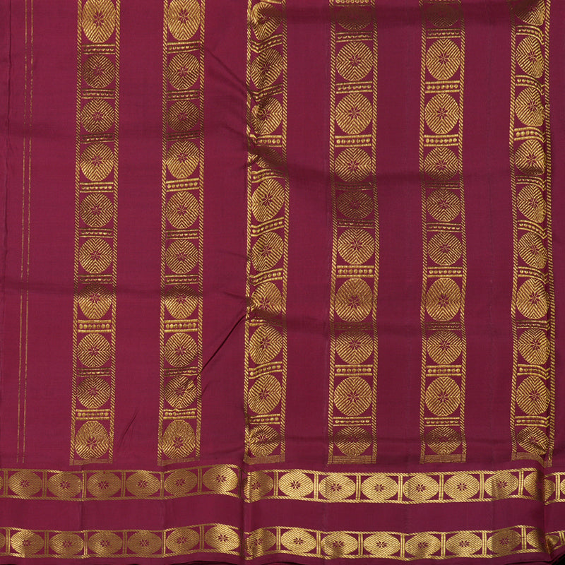 Hayagrivas Blue Handloom Kanjivaram Ten Yards Silk Saree with Maroon Border BBD1302L5-1