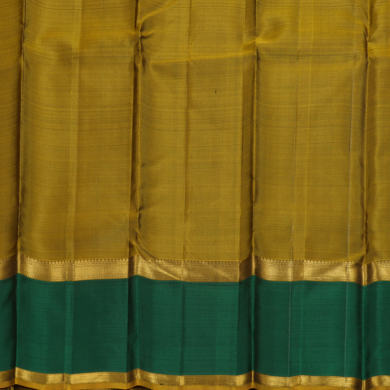 Hayagrivas Sampanga Green Handloom Kanjivaram Silk Saree with Bottle Green Border BBD1305L7-1