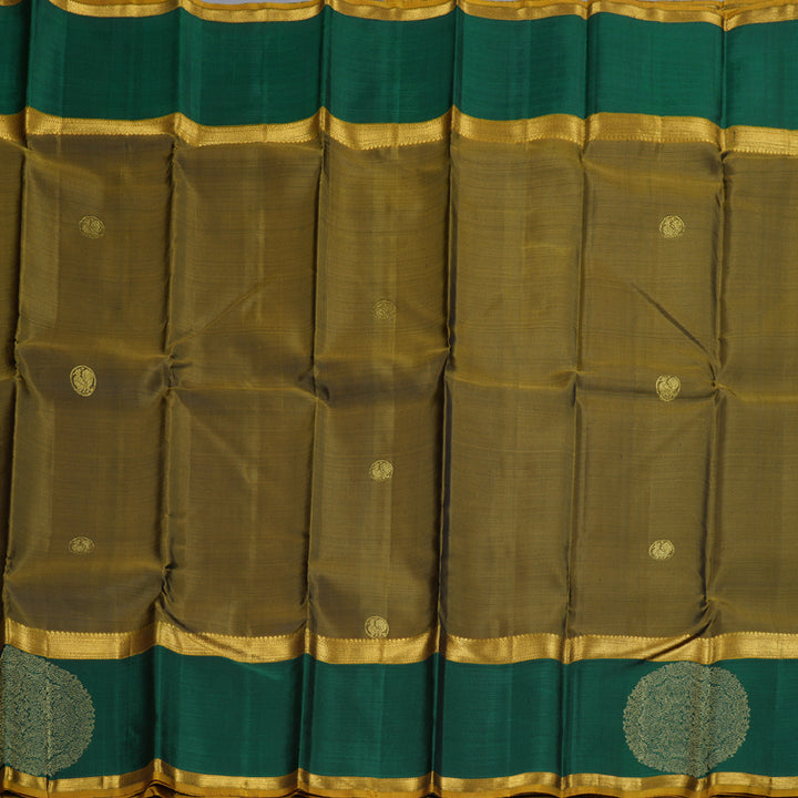 Hayagrivas Sampanga Green Handloom Kanjivaram Silk Saree with Bottle Green Border BBD1305L7-1