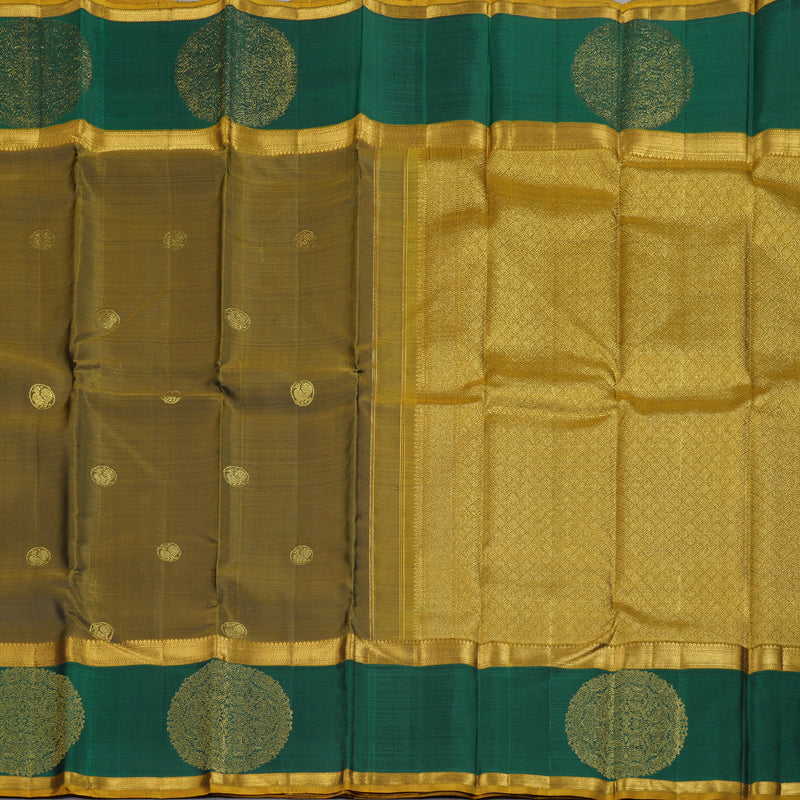 Hayagrivas Sampanga Green Handloom Kanjivaram Silk Saree with Bottle Green Border BBD1305L7-1