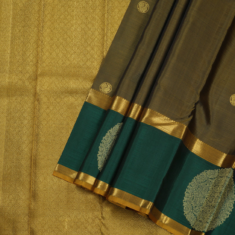 Hayagrivas Sampanga Green Handloom Kanjivaram Silk Saree with Bottle Green Border BBD1305L7-1