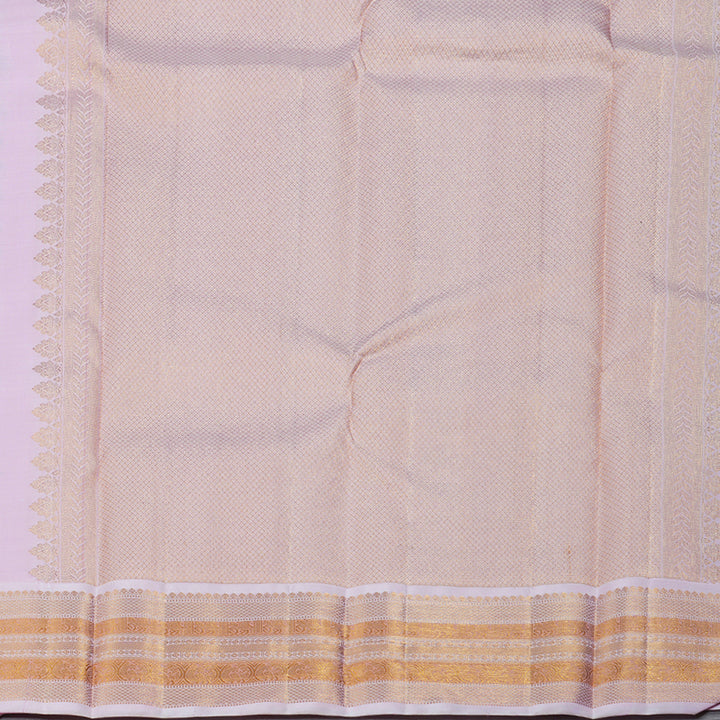 Hayagrivas Dark Sky Blue Handloom Kanjivaram Silk Saree with Baby Pink Border BBD1306L2-1