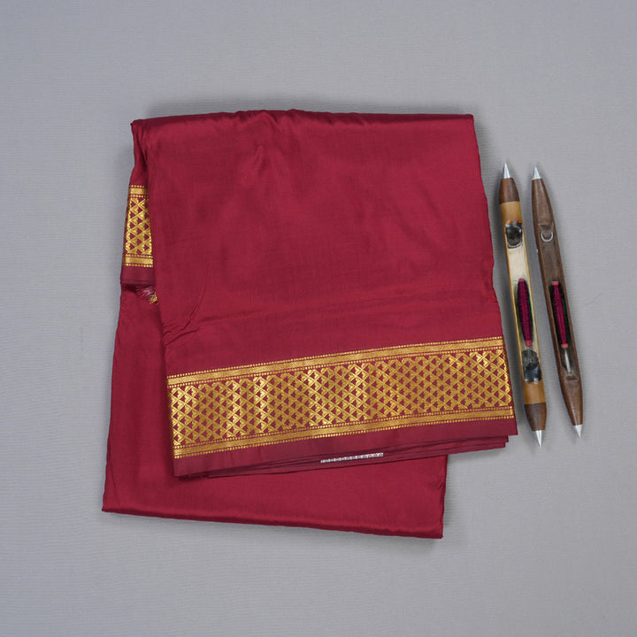 Hayagrivas Timeless Maroon Handloom Kanjivaram Ten Yards Silk Saree BBD1309L1-5